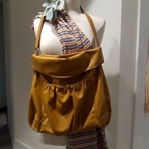 Marigold Large Faux Leather Shoulder Tote Bag